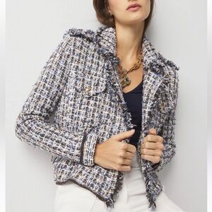 White House Black Market Tweed Sweater Jacket M